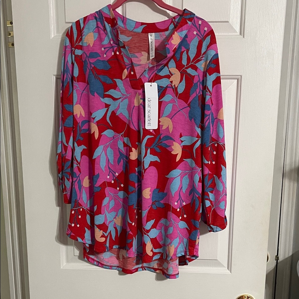 Colorful Floral Tunic Top